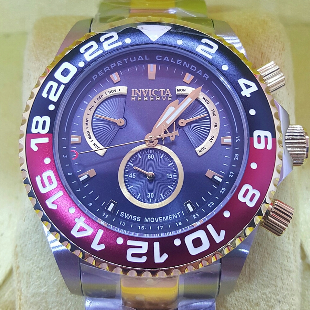 FIRM PRICE-NWOT Invicta Swiss Reserve Perpetual CALENDA( WATCH ONLY)